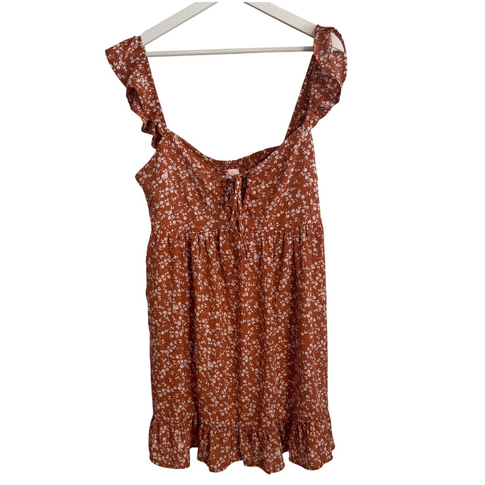 Pink Lilly Womens‎ Floral Print Ruffle Strap Baby Doll Dress SZ L